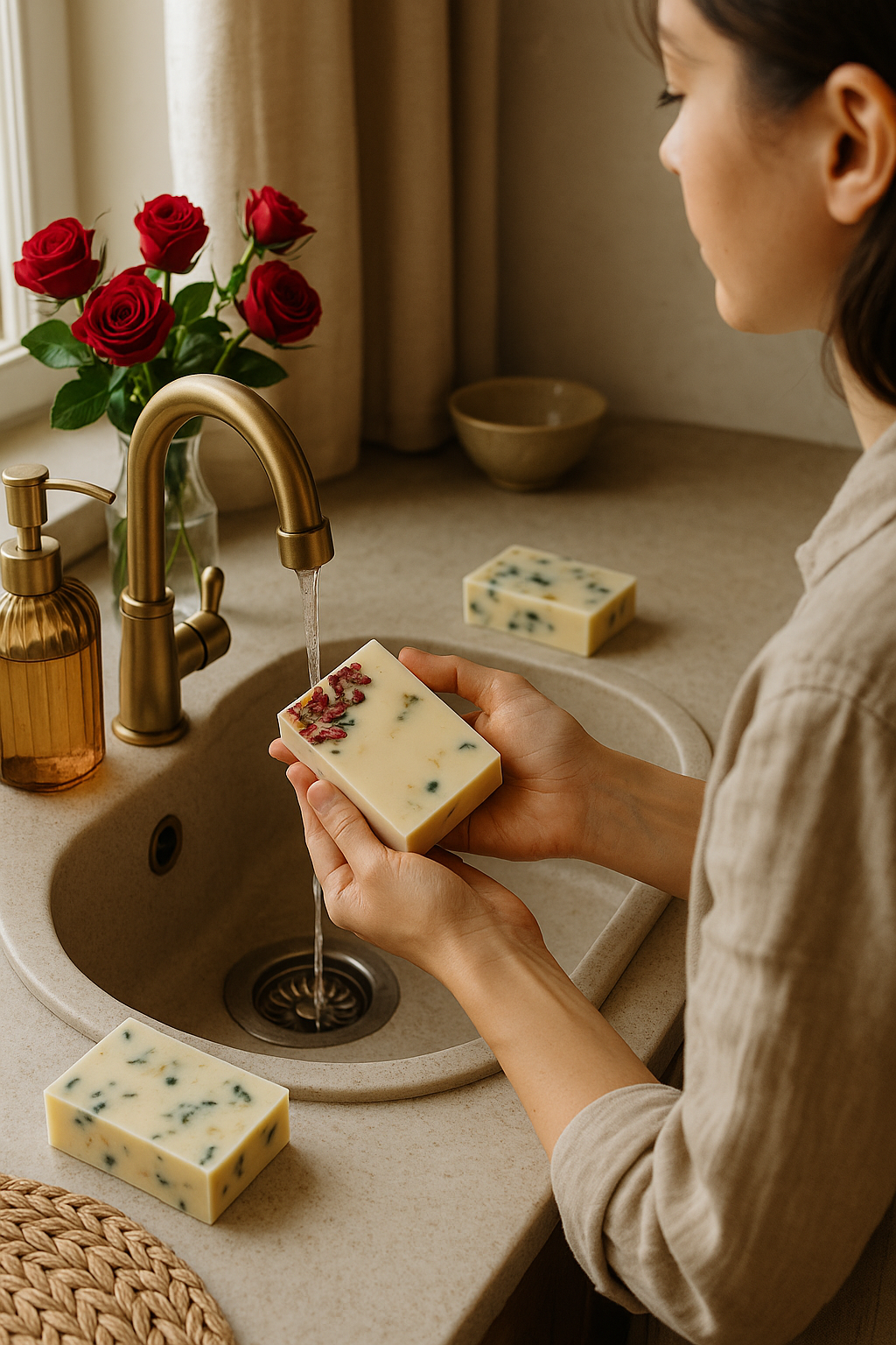 Glitzarati Atelier Goat Milk Lait De Rose + Oud 4 oz Soap Bar