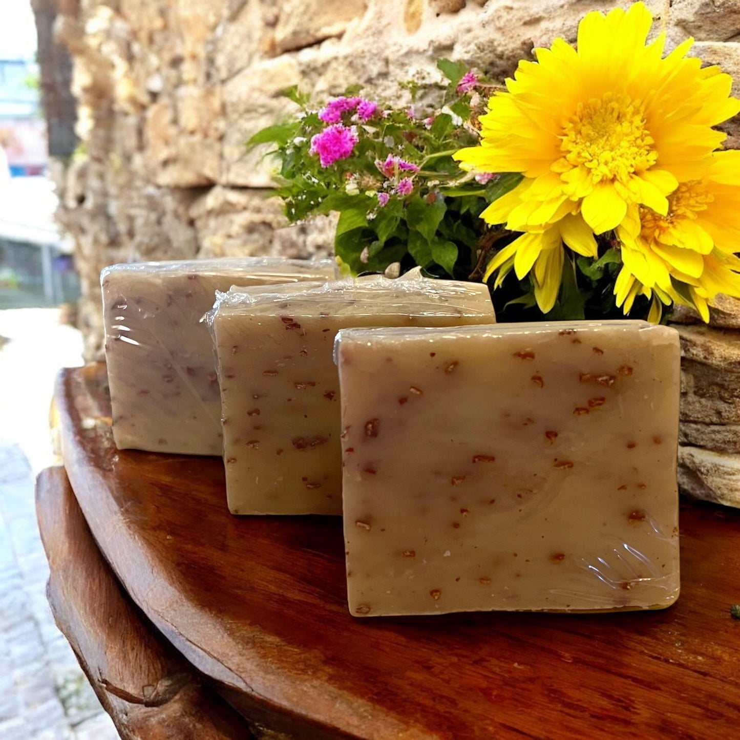 Whispering Wildflowers Soap Bar – Floral Powdered Breeze with Oats | Cold Process Vegan Skincare | Glitzarati Atelier