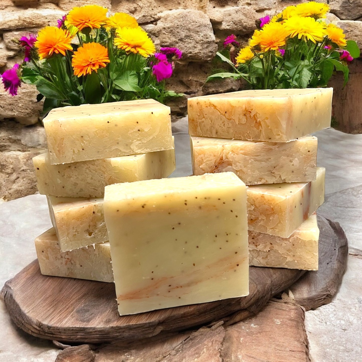 Strawberry Sugar Exfoliating Soap Bar – Cold Process with Aloe & Seeds | Fruity Vegan Skincare | Glitzarati Atelier