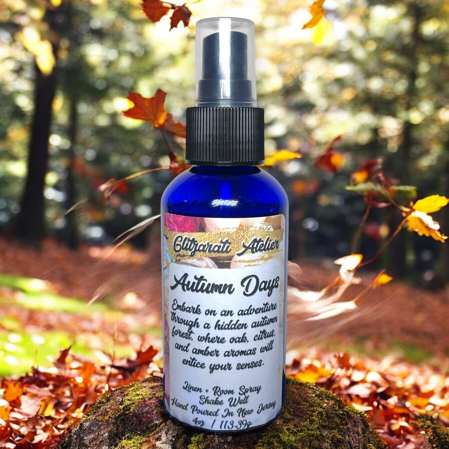 Glitzarati Atelier Linen & Room Fine Mist Spray - 4oz Natural Odor Eliminator & Freshener