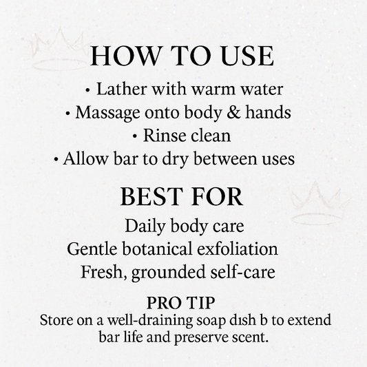 Instructions on how to use a soap bar with a white background