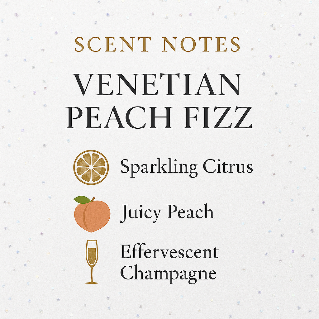 Venetian Peach Fizz Luxe Iridescent Wax Melts – Juicy Peach, Sparkling Citrus & Sweet Prosecco • 2.8 oz | Glitzarati Atelier