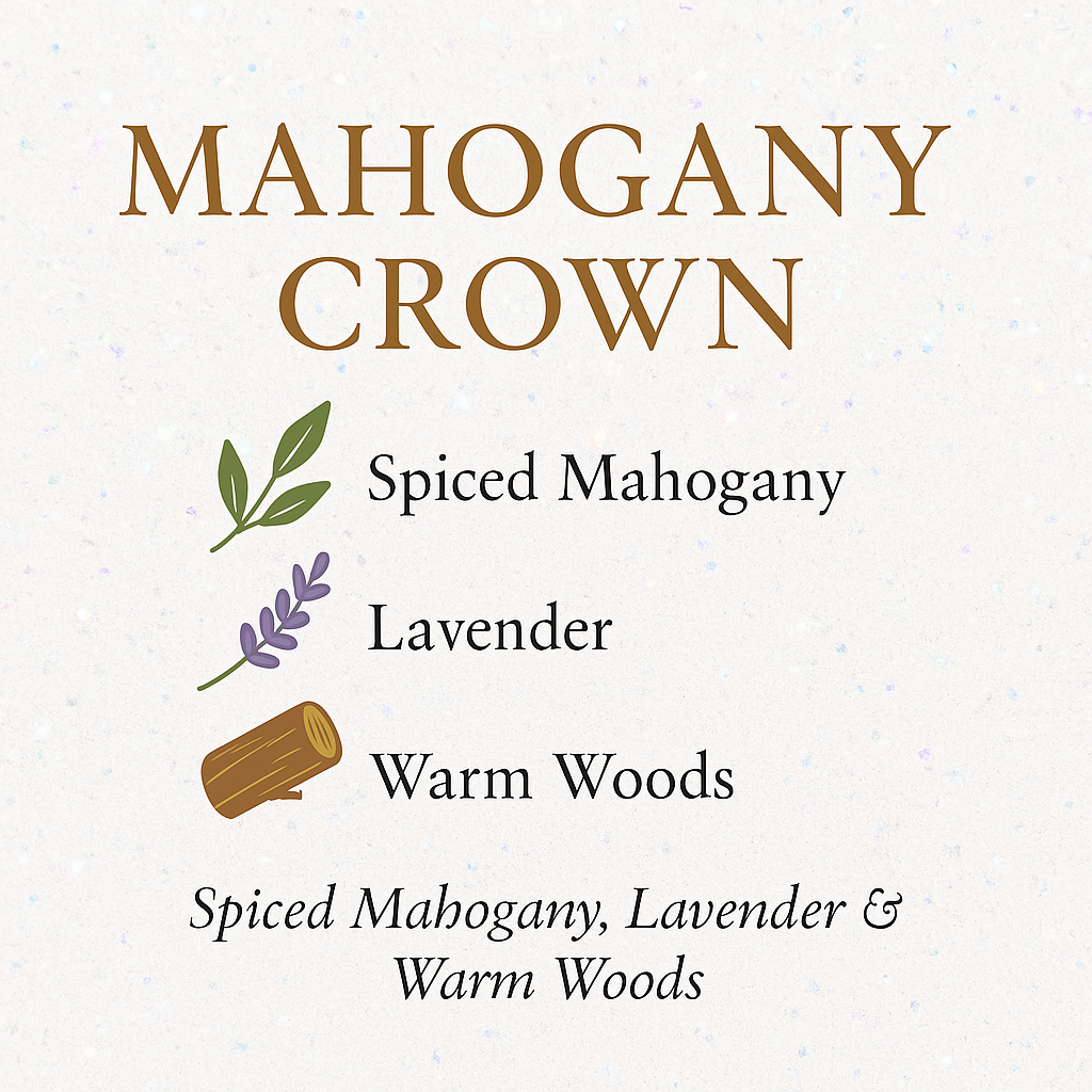Mahogany Crown Luxe Iridescent Wax Melts – Bold Teakwood, Smoked Mahogany & Regal Musk • 2.8 oz | Glitzarati Atelier