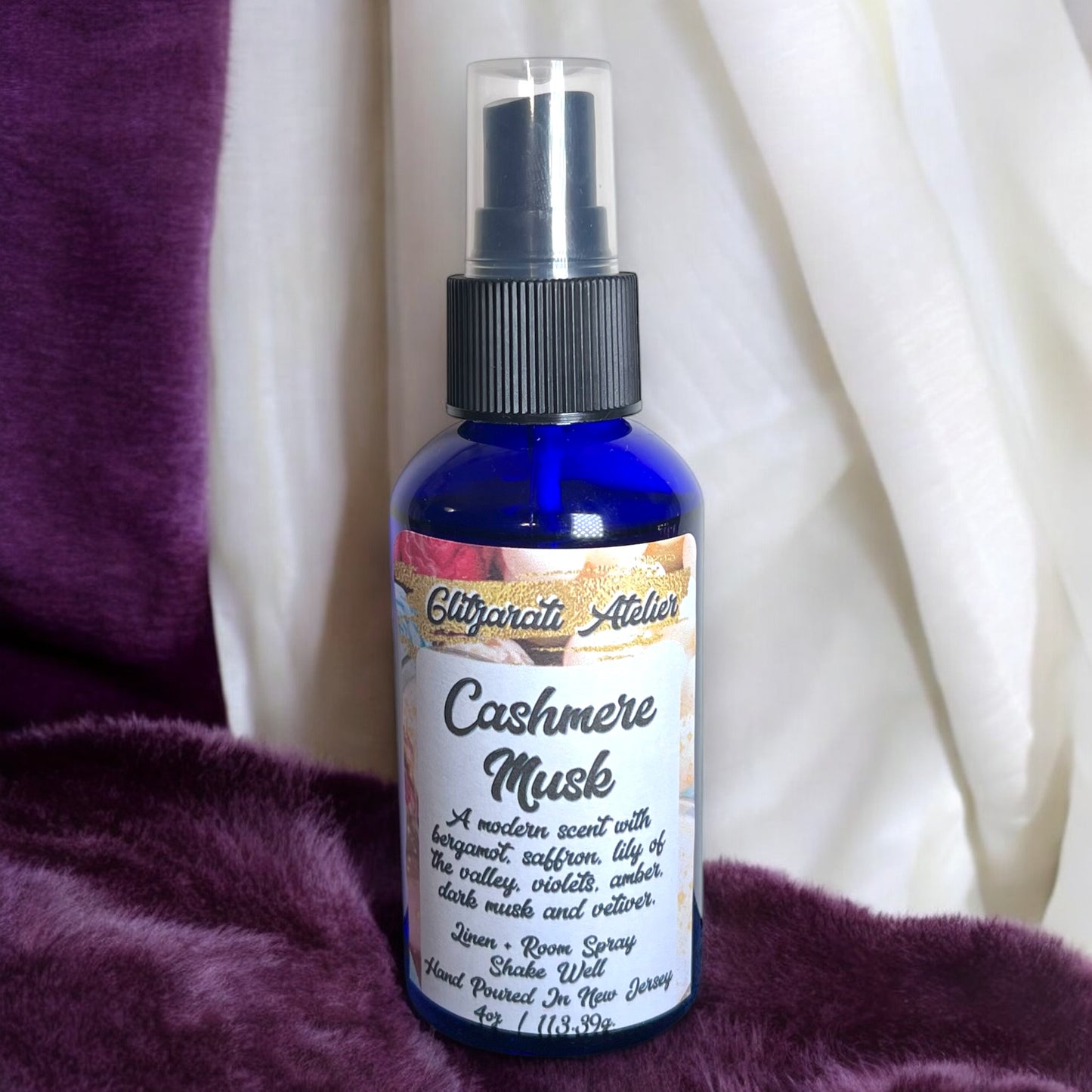 Glitzarati Atelier Linen & Room Fine Mist Spray - 4oz Natural Odor Eliminator & Freshener