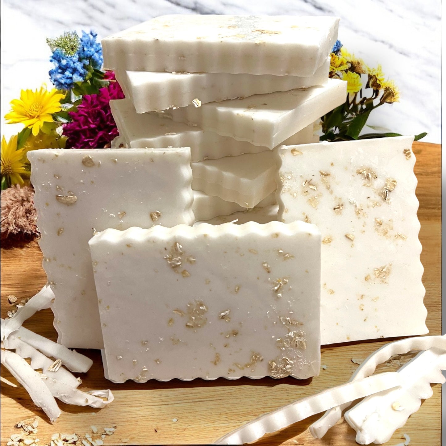 Naked Oats Goat Milk Soap – Unscented 2.5 oz Bar with Oat Topping | Sensitive Skin Safe | Glitzarati Atelier