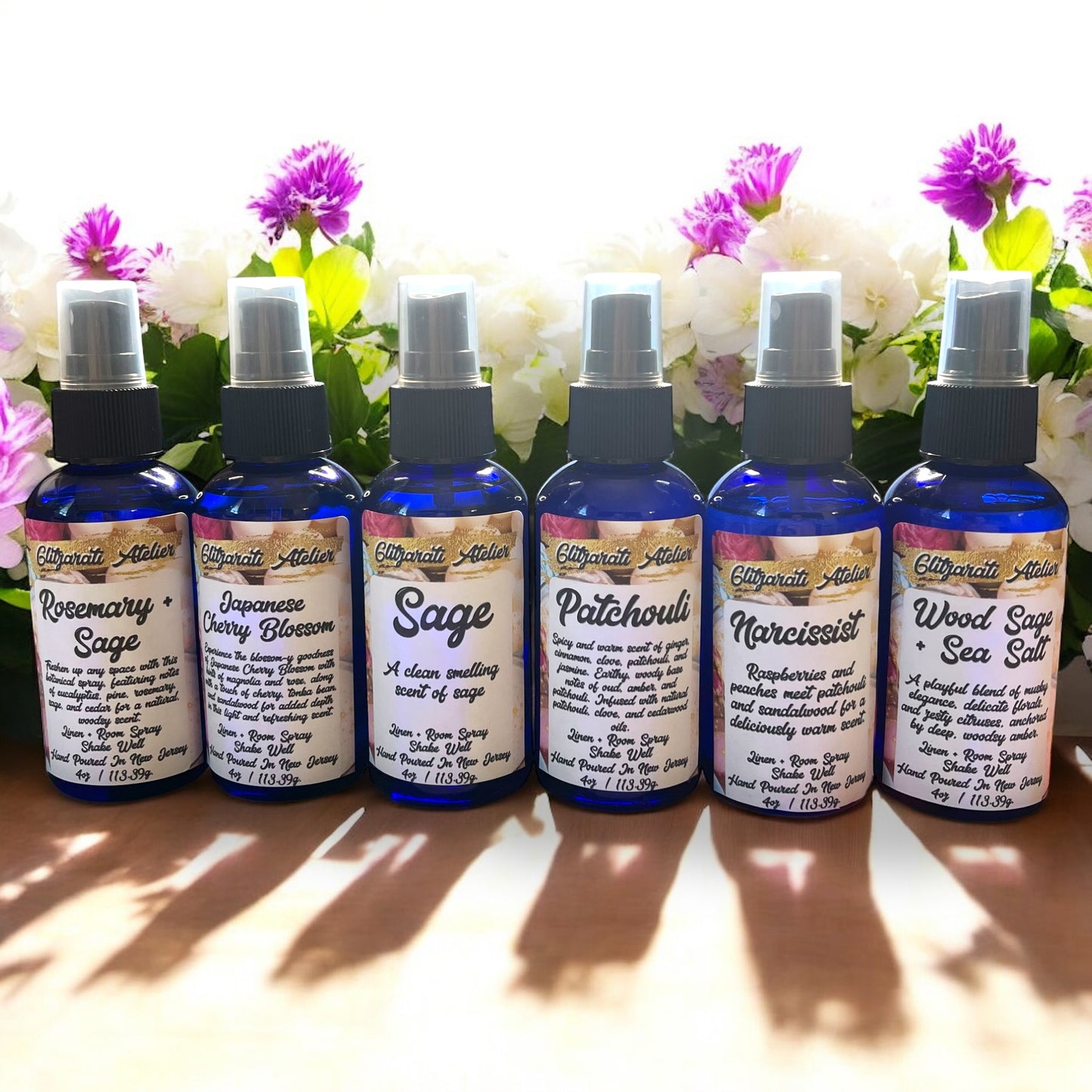 Glitzarati Atelier Linen & Room Fine Mist Spray - 4oz Natural Odor Eliminator & Freshener