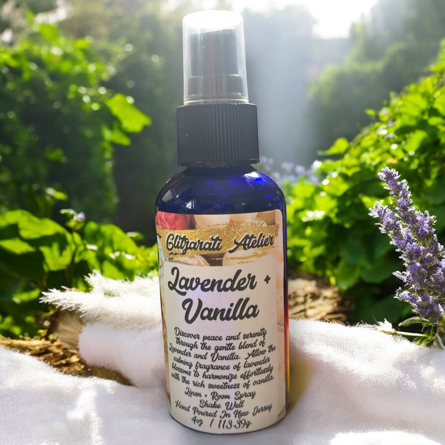 Glitzarati Atelier Linen & Room Fine Mist Spray - 4oz Natural Odor Eliminator & Freshener