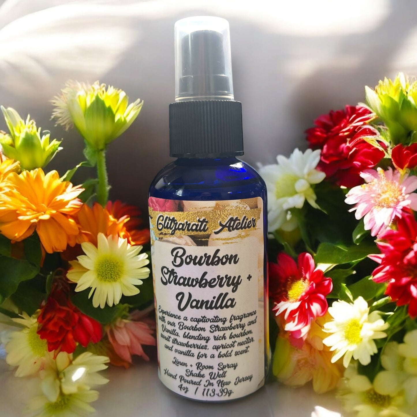 Glitzarati Atelier Linen & Room Fine Mist Spray - 4oz Natural Odor Eliminator & Freshener