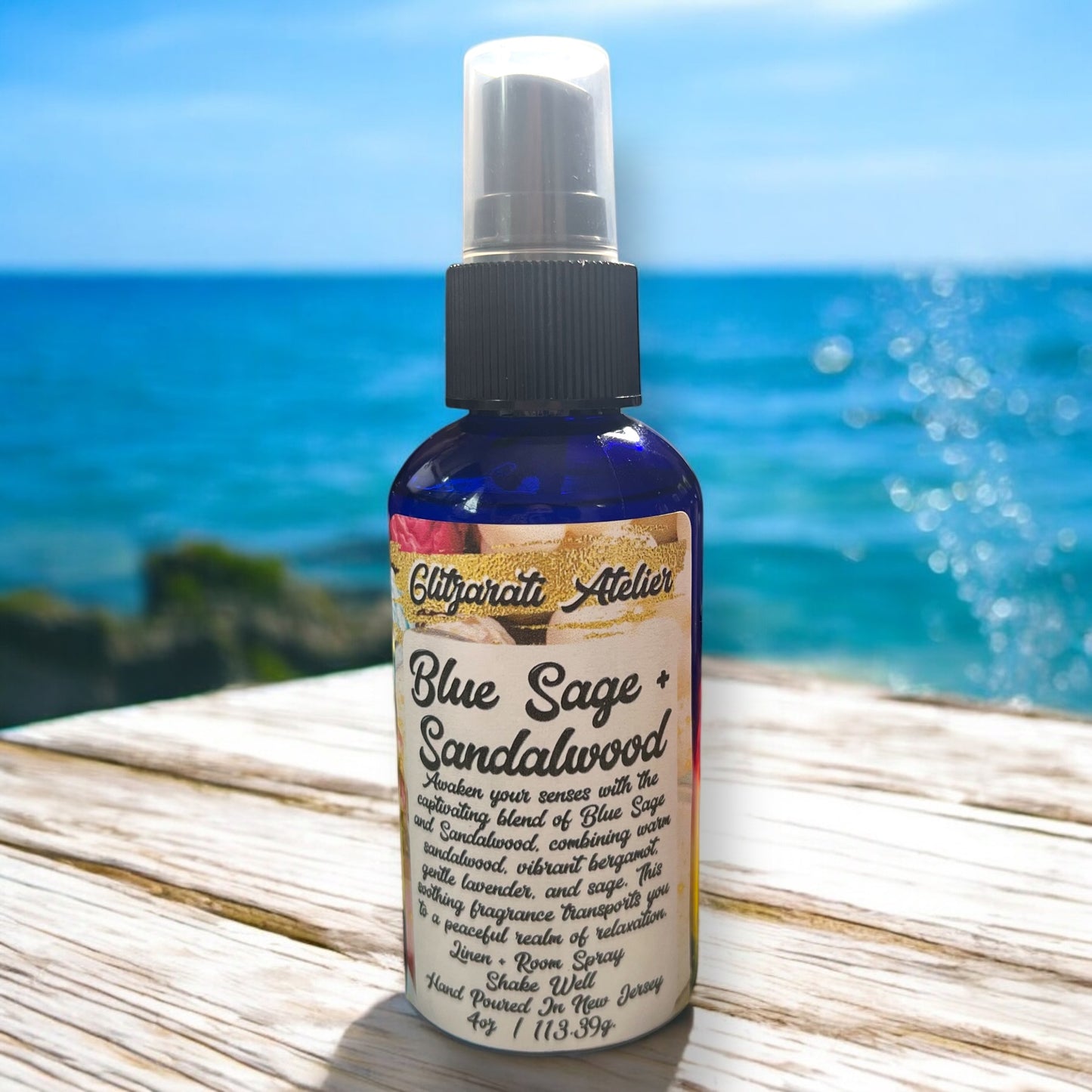 Glitzarati Atelier Linen & Room Fine Mist Spray - 4oz Natural Odor Eliminator & Freshener