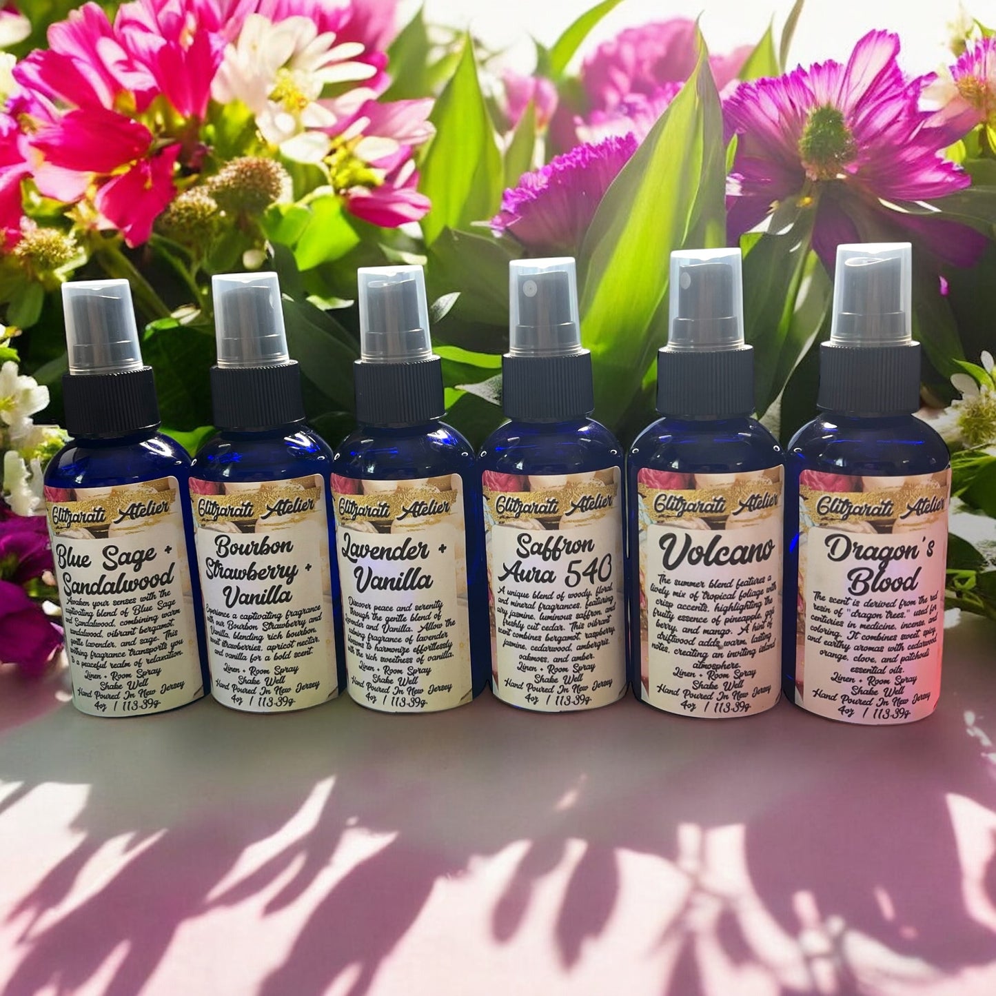 Glitzarati Atelier Linen & Room Fine Mist Spray - 4oz Natural Odor Eliminator & Freshener