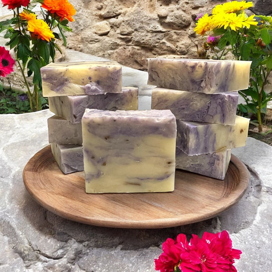 Lavender Drift Soap Bar – Soft Lavender & Musk Blend with Buds | Cold Process Vegan Skincare | Glitzarati Atelier
