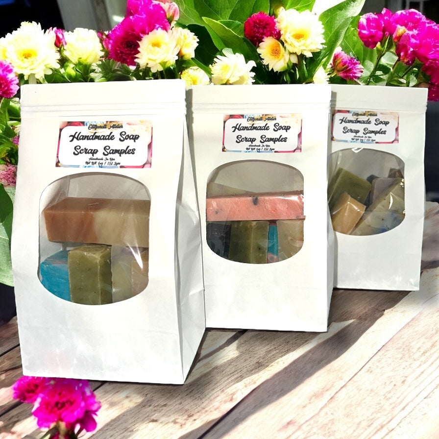 Soap Scraps Mystery Bag – 6oz+ Cold Process Soap Ends & Trims | Sustainable Artisan Variety | Glitzarati Atelier