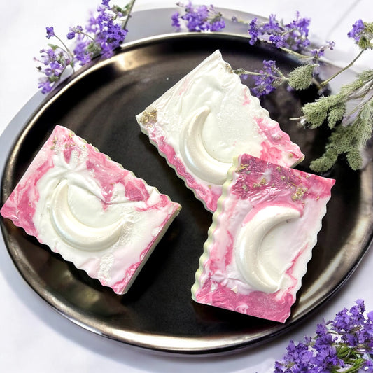 Celestial Cleanse Soap Bar – Sage, Lavender & Tea Tree | Goat Milk Artisan Soap with Crescent Moon | Glitzarati Atelier