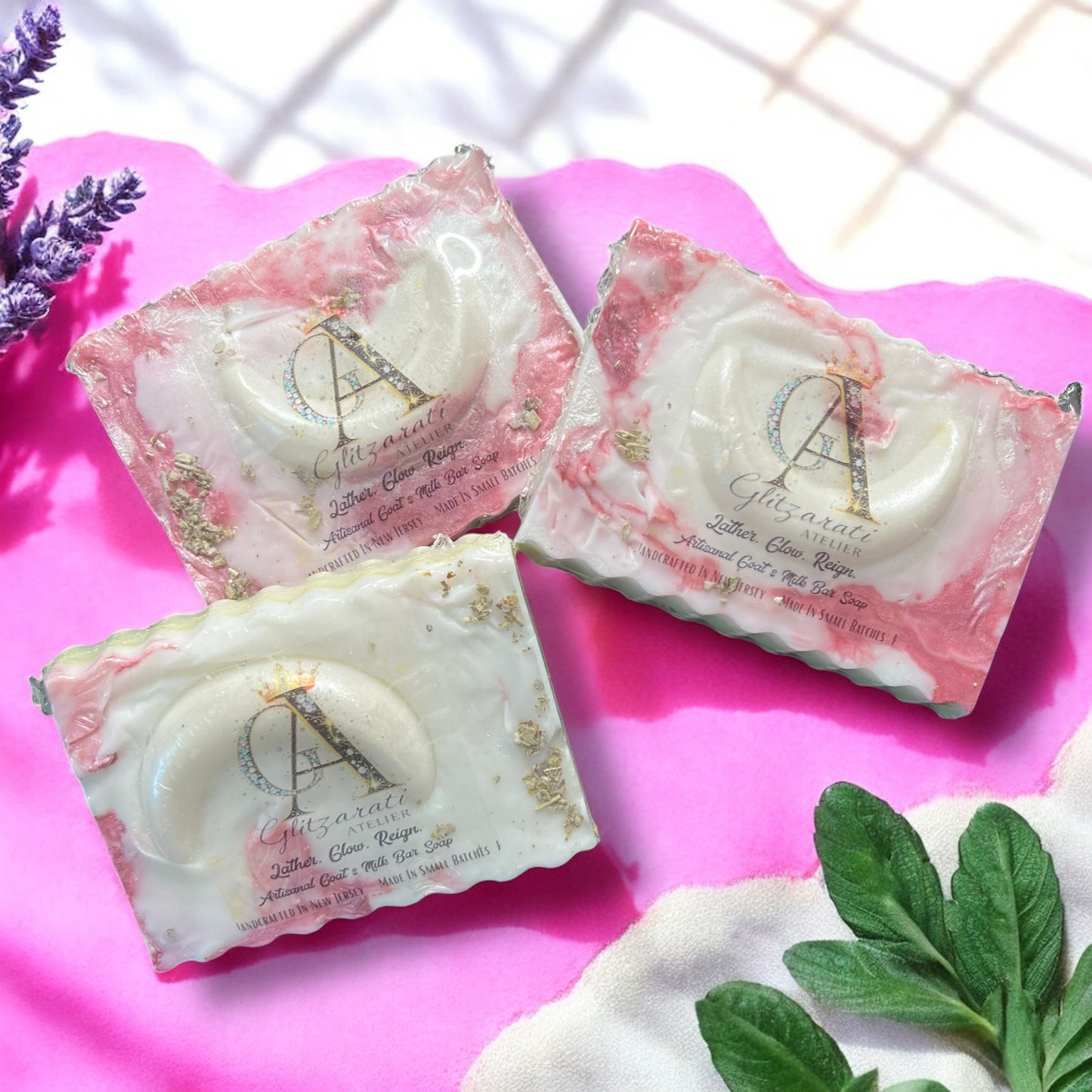 Celestial Cleanse Soap Bar – Sage, Lavender & Tea Tree | Goat Milk Artisan Soap with Crescent Moon | Glitzarati Atelier