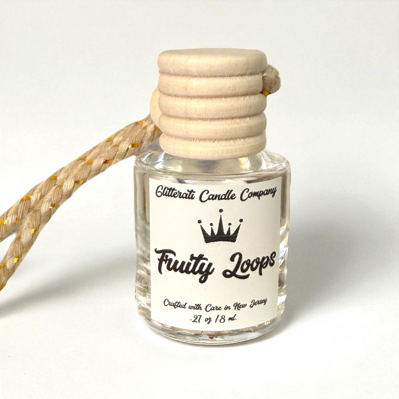 Fruity Loops Hanging Car Diffuser – Sweet Cereal Nostalgia & Citrus Fun | 8ml Glass Freshener by Glitzarati Atelier