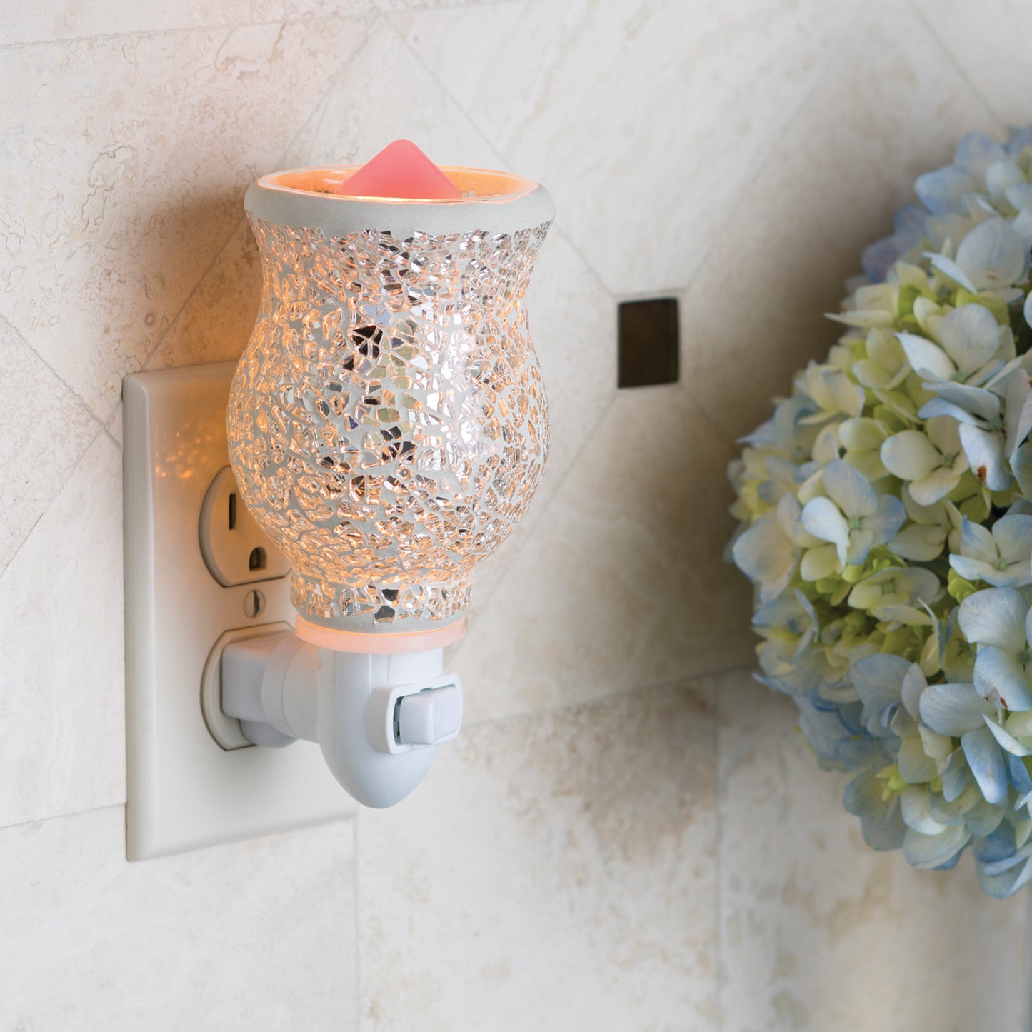 Ceramic Glam Silver Mosaic Plug-In Wax Warmer – Glitzarati Atelier