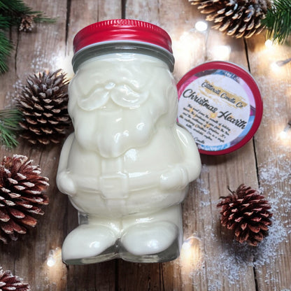 Santa Premium Soy Wax Candle Glass Mason Jar With Lid 18oz