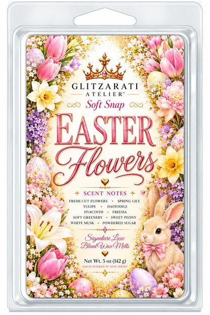 Easter Flowers | Signature Luxe Blend Wax Melt | Spring Lily, Tulips & Sweet Peony | 5 oz Clamshell | Glitzarati Atelier™