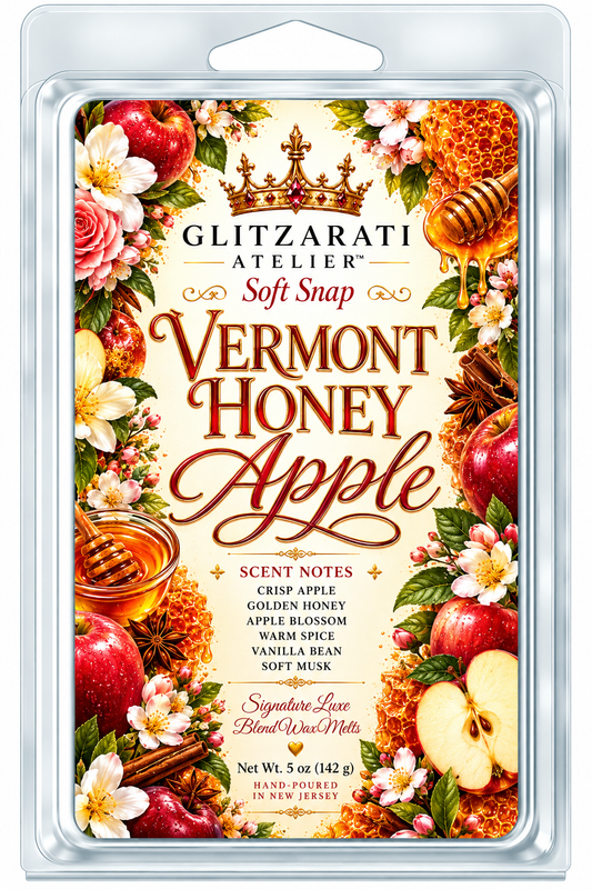 Vermont Honey Apple | Signature Luxe Blend Wax Melt | Sweet Apple, Golden Honey & Vanilla Sugar | 5 oz Clamshell | Glitzarati Atelier™
