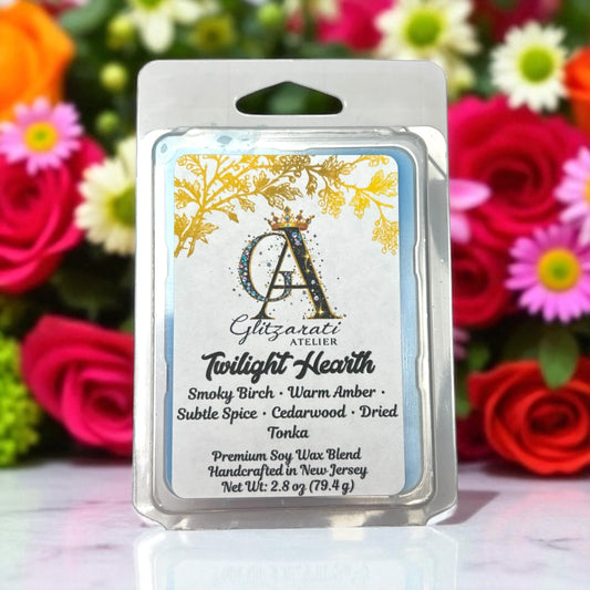 Wax melt packaging with floral background