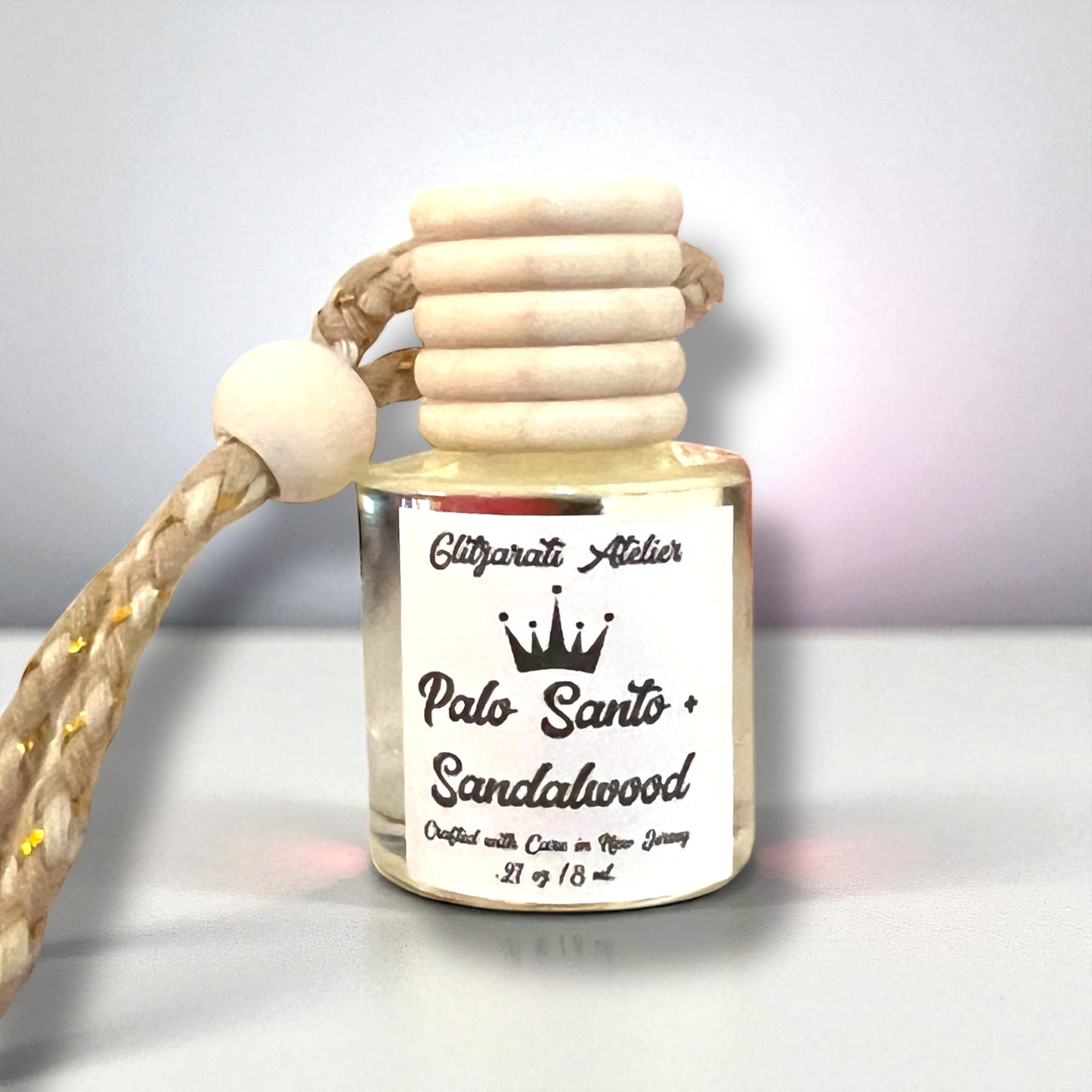 Palo Santo + Sandalwood Car Diffuser – Earthy Incense & Creamy Woods, 8ml