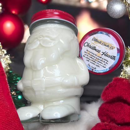 Santa Premium Soy Wax Candle Glass Mason Jar With Lid 18oz