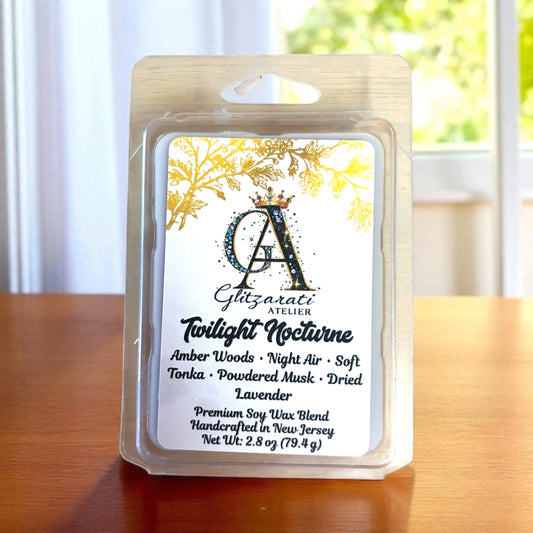 Twilight Nocturne Luxe Iridescent Wax Melts – Amber Woods, Night Air & Soft Tonka • 2.8 oz | Glitzarati Atelier