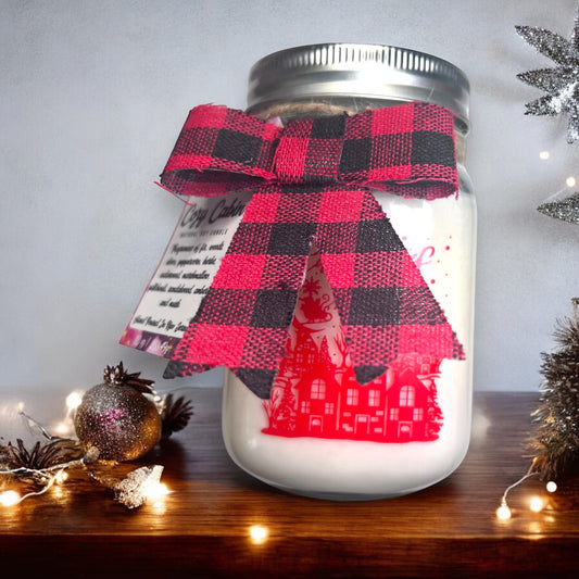 Cozy Cabin Mason Christmas 12 Oz Glass Soy Holiday Candle Collection