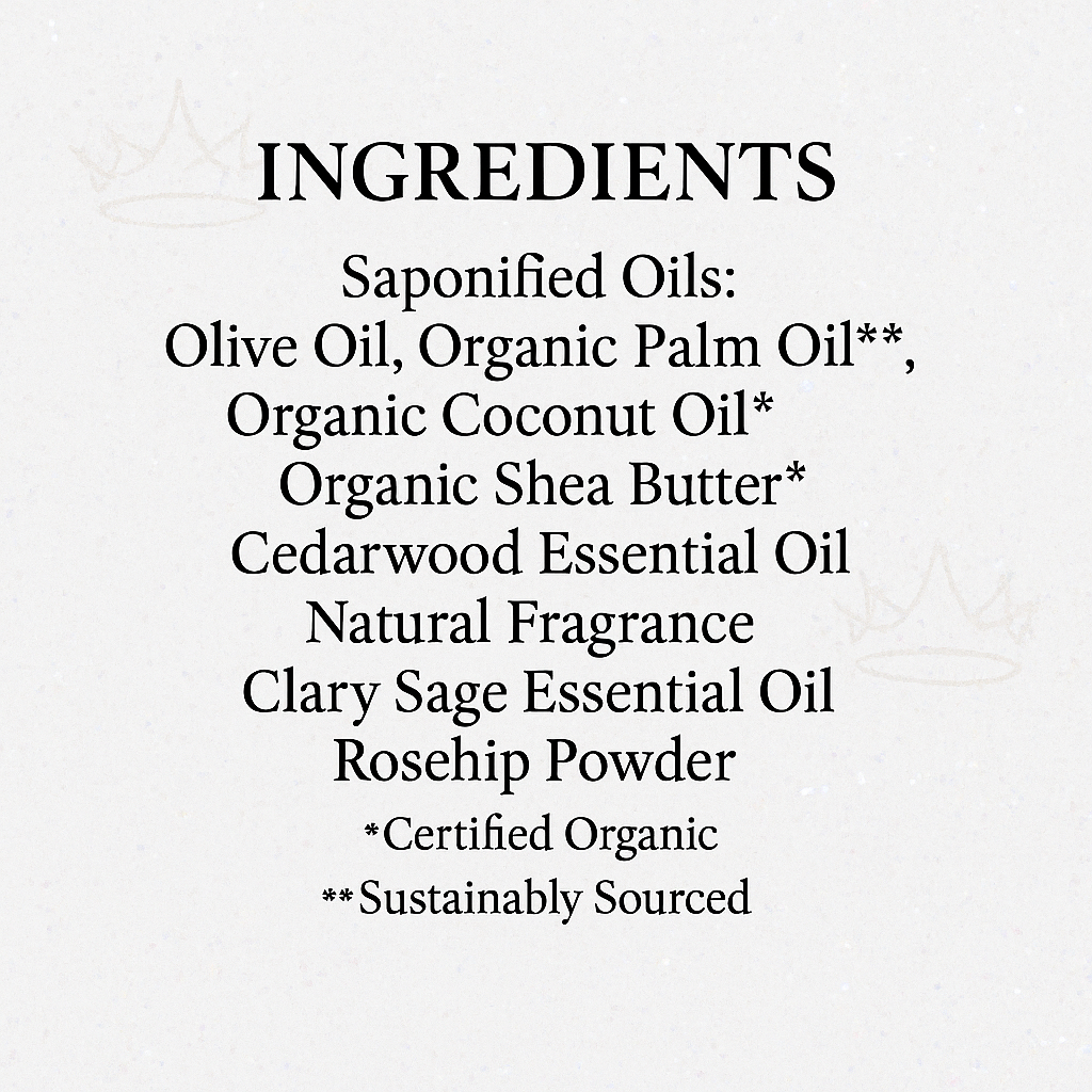 List of ingredients on a white background