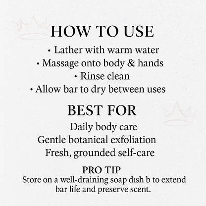 Instructions on how to use a soap bar with a white background