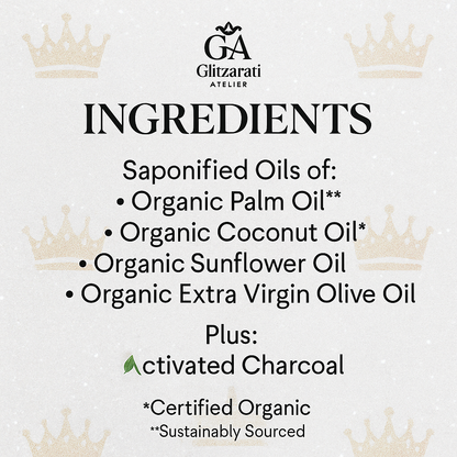 Charcoal Detox Soap Bar – Fragrance-Free Cold Process Cleanser | Unscented Vegan Skincare | Glitzarati Atelier