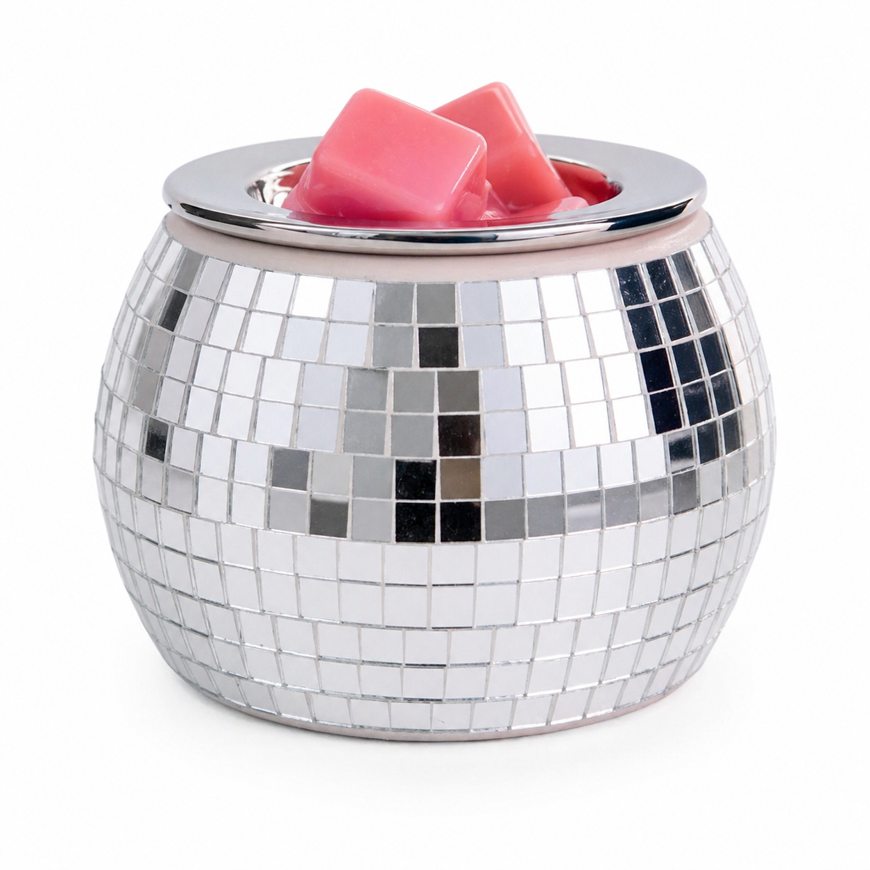 Ceramic Mirrored Disco Ball Wax Tart Warmer | Retro Electric Melter for Scented Wax | Funky Home Fragrance Decor