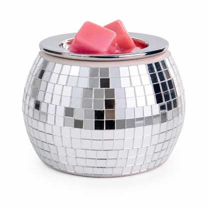 Ceramic Mirrored Disco Ball Wax Tart Warmer | Retro Electric Melter for Scented Wax | Funky Home Fragrance Decor