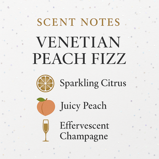 Venetian Peach Fizz Luxe Iridescent Wax Melts – Juicy Peach, Sparkling Citrus & Sweet Prosecco • 2.8 oz | Glitzarati Atelier