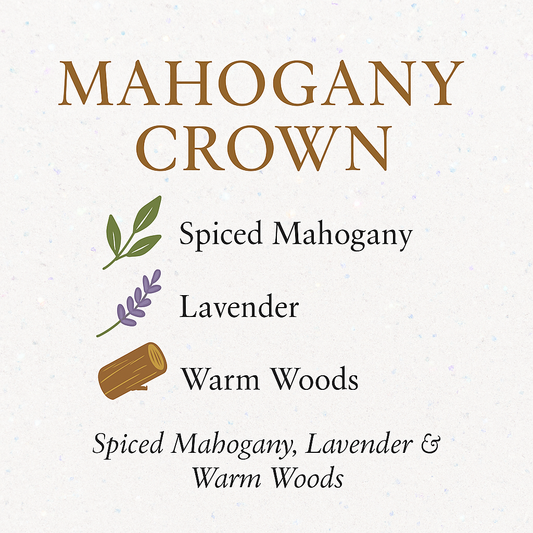 Mahogany Crown Luxe Iridescent Wax Melts – Bold Teakwood, Smoked Mahogany & Regal Musk • 2.8 oz | Glitzarati Atelier
