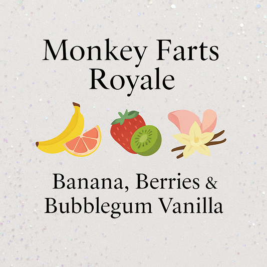 Monkey Farts Royale Luxe Iridescent Wax Melts – Banana, Bubblegum & Tropical Berries • 2.8 oz | Glitzarati Atelier
