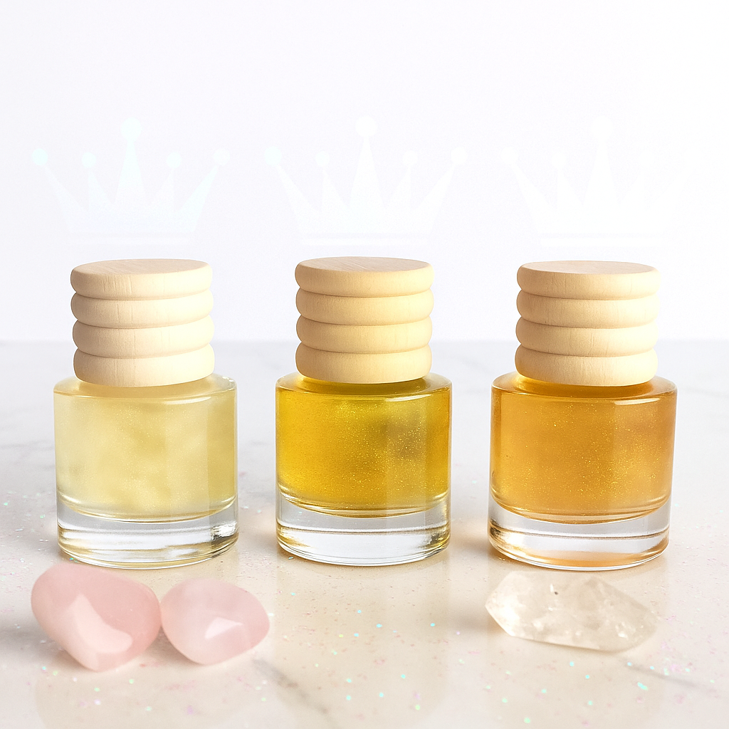 Sacred Earth Trio – Patchouli, Frankincense & Myrrh, Palo Santo & Sandalwood • Grounding Car Diffuser Gift Set | Glitzarati Atelier