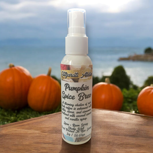 Linen & Room Fine Mist Spray – Pumpkin Spice Brew | Natural 2oz Odor Freshener | Glitzarati Atelier