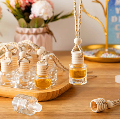 Pure Citrus & Clove Hanging Car Diffuser – Natural Orange & Warm Clove Essential Oil Blend | 8ml Glass Freshener by Glitzarati Atelier