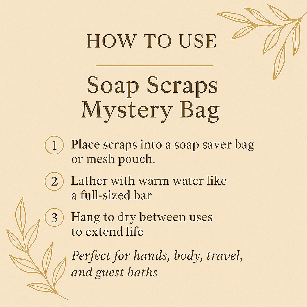 Soap Scraps Mystery Bag – 6oz+ Cold Process Soap Ends & Trims | Sustainable Artisan Variety | Glitzarati Atelier