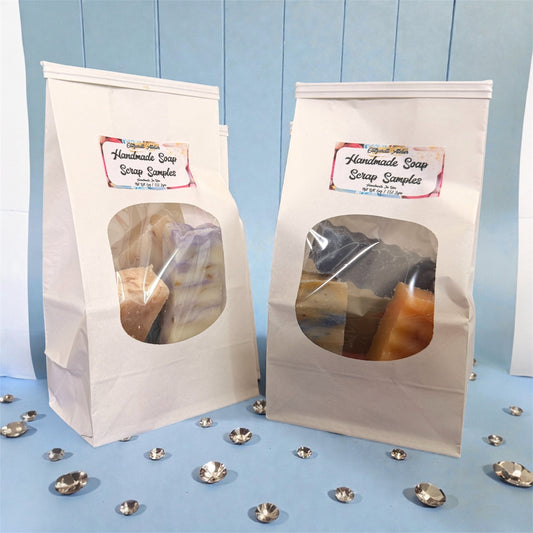 Soap Scraps Mystery Bag – 6oz+ Cold Process Soap Ends & Trims | Sustainable Artisan Variety | Glitzarati Atelier