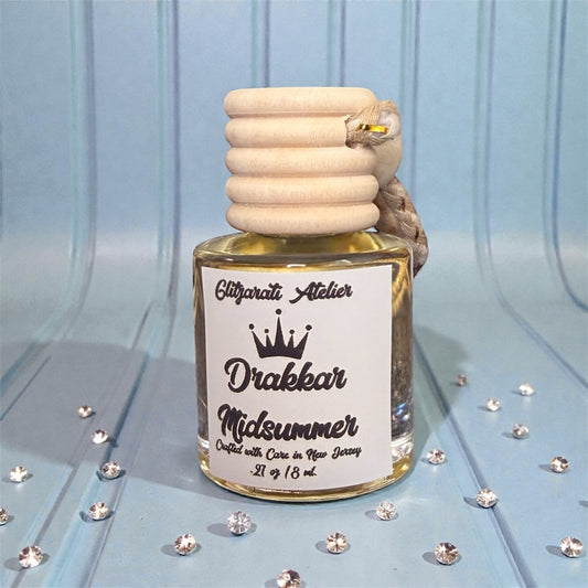 Drakkar Midsummer Hanging Car Diffuser – Bold Cologne-Inspired Scent for Men | 8ml Glass Freshener by Glitzarati Atelier