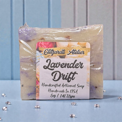 Lavender Drift Soap Bar – Soft Lavender & Musk Blend with Buds | Cold Process Vegan Skincare | Glitzarati Atelier