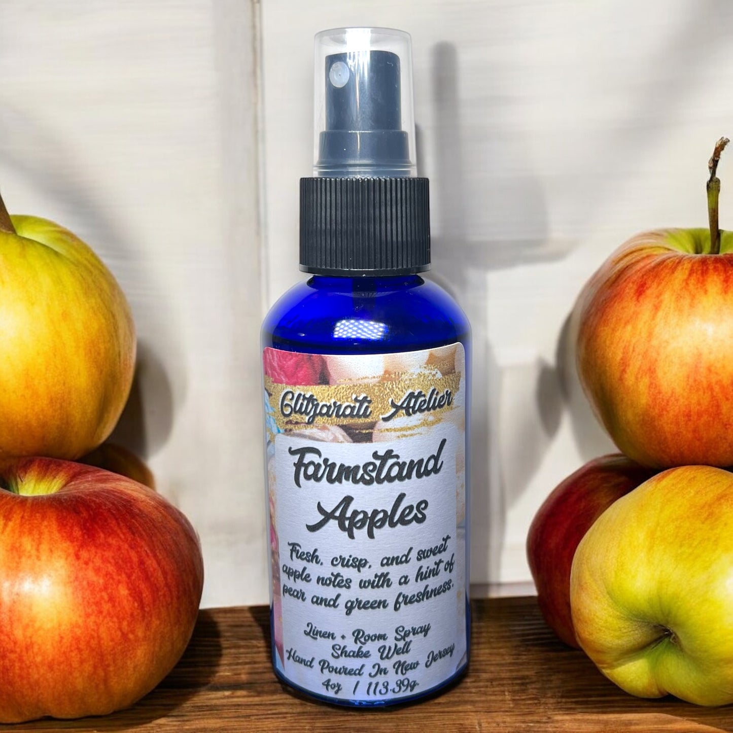 Farmstand Apples Linen & Room Fine Mist Spray Bottle 4oz Natural Odor Eliminator