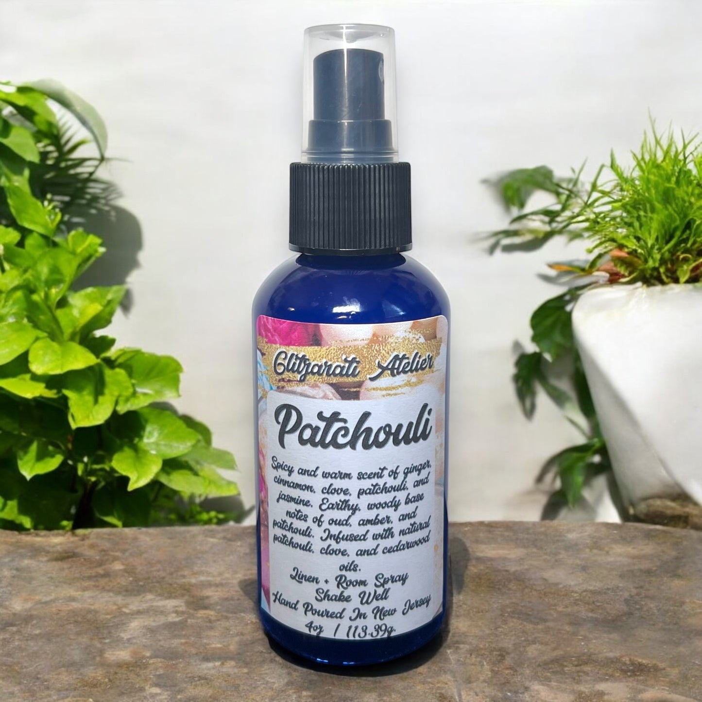 Patchouli Linen & Room Fine Mist Spray Bottle 4oz Natural Odor Eliminator