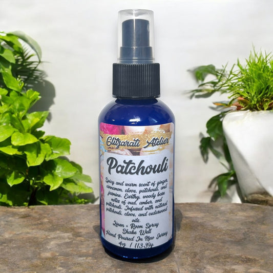 Patchouli Linen & Room Fine Mist Spray Bottle 4oz Natural Odor Eliminator