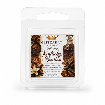 Kentucky Bourbon | Signature Luxe Blend Wax Melt | Fruity Woods, Vanilla & Musk | 1 oz Clamshell | Glitzarati Atelier™