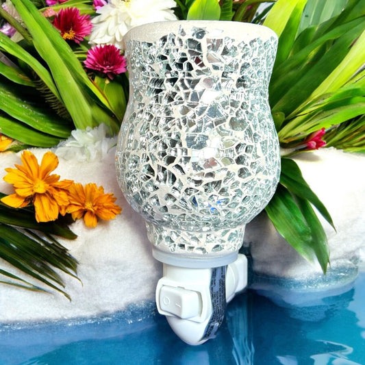 Ceramic Glam Silver Mosaic Plug-In Wax Warmer – Glitzarati Atelier