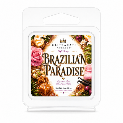 Brazilian Paradise | Signature Luxe Blend Wax Melt | Pistachio, Coconut Cream & Salted Caramel | 1 oz Clamshell | Glitzarati Atelier™