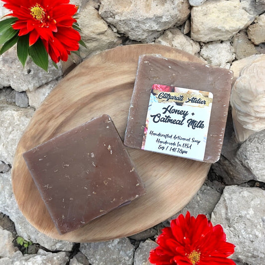 Handmade Natural Artisanal Cold Press Goat Milk Soap - Honey & Oatmeal Milk